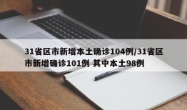 31省区市新增本土确诊104例/31省区市新增确诊101例 其中本土98例