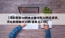 【河北新增14例本土确诊和30例无症状,河北新增确诊33例 含本土13例】