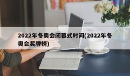 2022年冬奥会闭幕式时间(2022年冬奥会奖牌榜)