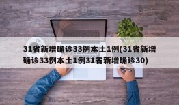 31省新增确诊33例本土1例(31省新增确诊33例本土1例31省新增确诊30)