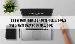 【31省份新增确诊14例其中本土9例,31省份新增确诊20例 本土6例】