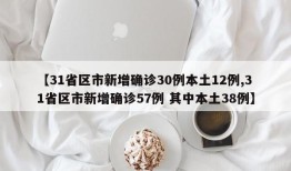 【31省区市新增确诊30例本土12例,31省区市新增确诊57例 其中本土38例】