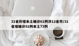 31省份增本土确诊61例涉12省市/31省增确诊92例本土73例