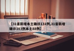【31省新增本土确诊131例,31省新增确诊103例本土88例】
