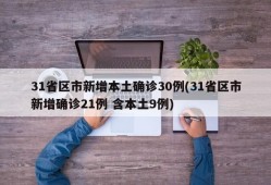 31省区市新增本土确诊30例(31省区市新增确诊21例 含本土9例)