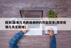 西安:未来几天新增病例仍可能较多(西安疫情几天无新增)