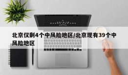 北京仅剩4个中风险地区/北京现有39个中风险地区