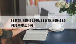 31省新增确诊19例/31省新增确诊19例其中本土9例