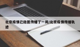 北京疫情已隐匿传播了一周/北京疫情传播轨迹