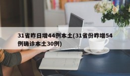 31省昨日增44例本土(31省份昨增54例确诊本土30例)