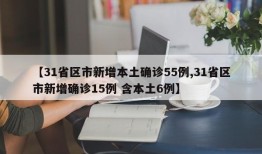 【31省区市新增本土确诊55例,31省区市新增确诊15例 含本土6例】
